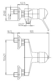 Смеситель для душа Paini Creta 30CR511R2LMKM хром